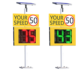 solar 2 and half digit radar speed limit sign