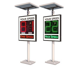 2 digit with white flashing warning radar speed sign