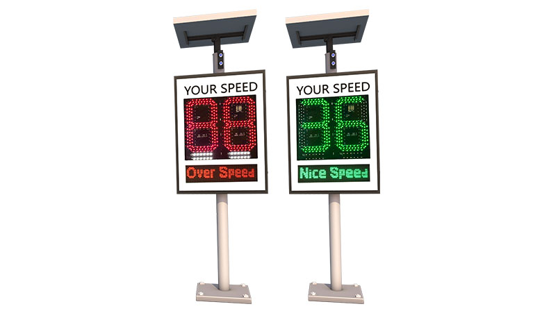 2 digit with white flashing warning radar speed sign
