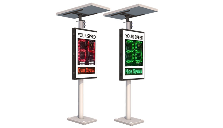 2 digit with white flashing warning radar speed sign