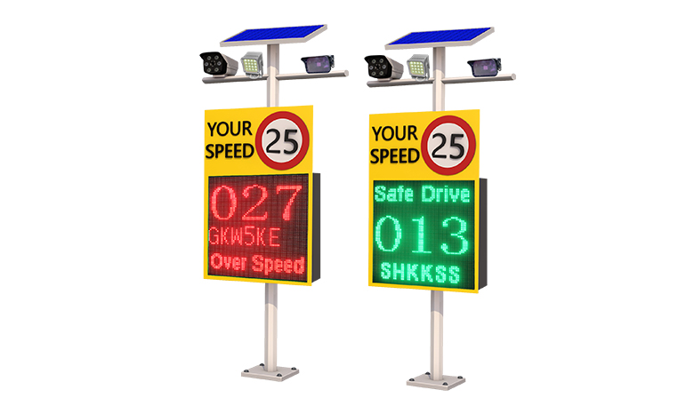 4 line display vehicle radar speed sign