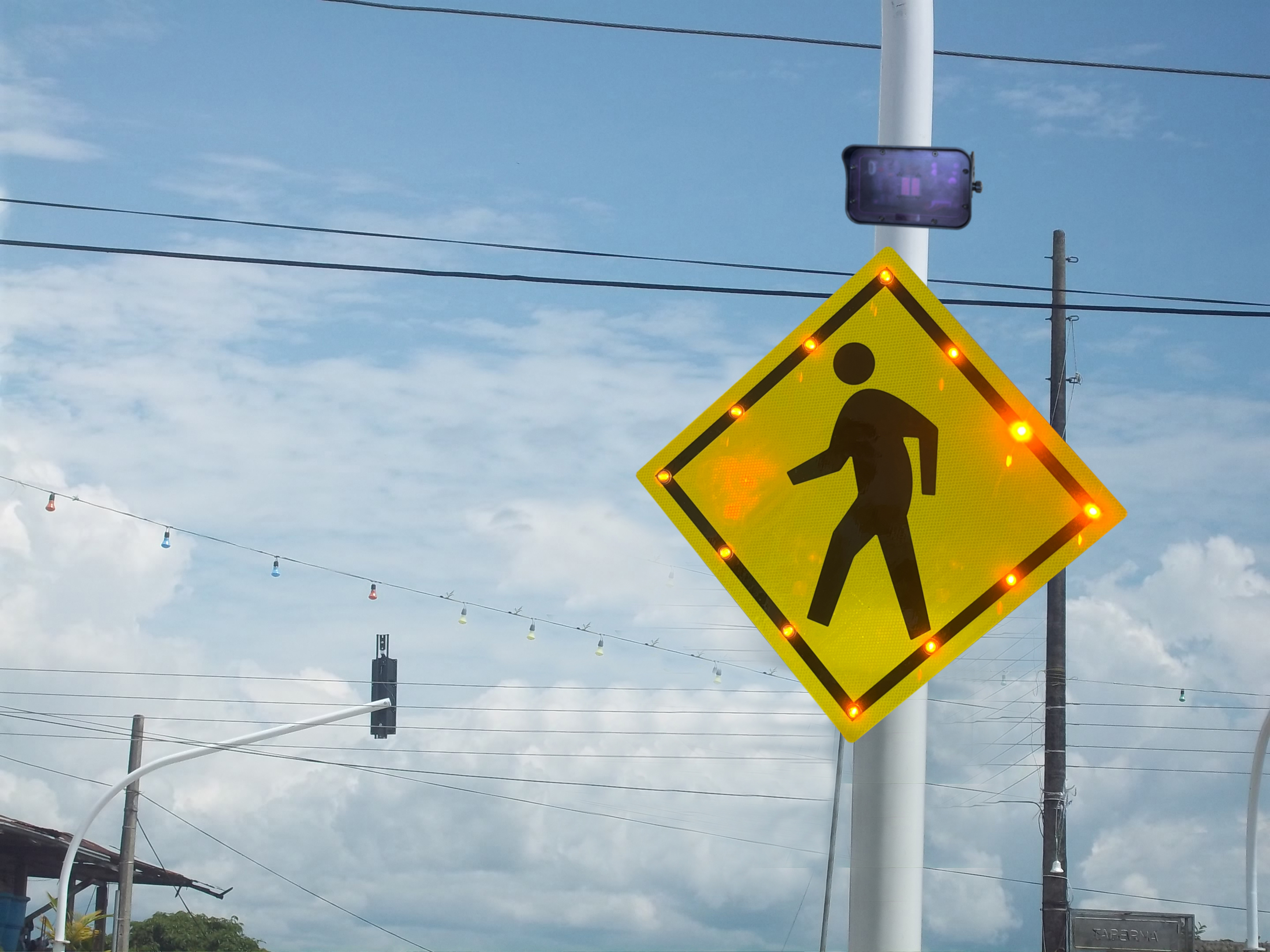walk cross rhombus pedestrian sign application